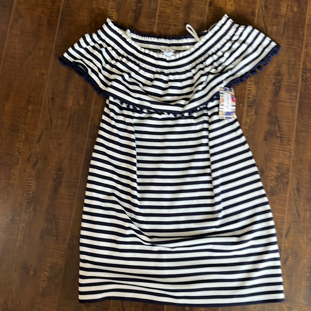 New Heston navy and white striped dress